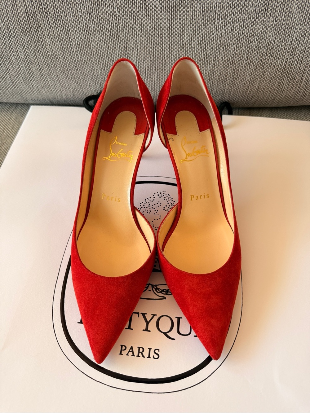 Christian Louboutin Red Suede Pointed Pumps
